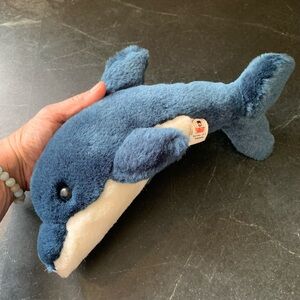 STUFFED ANIMAL HOUSE | Plush Blue & White Dolphin